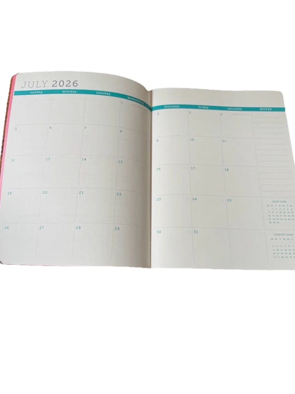 Clementine Paper inc. 17-month Large Size Planner 11x9” Green Stripes 2026-2027